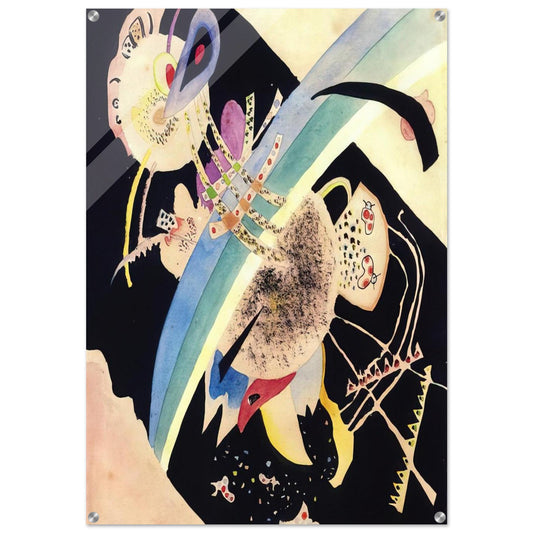 STUDY FOR CIRCLES ON BLACK 1921 - Wassily Kandinsky Acrylic Print - 70x100 cm / 28x40″ inches