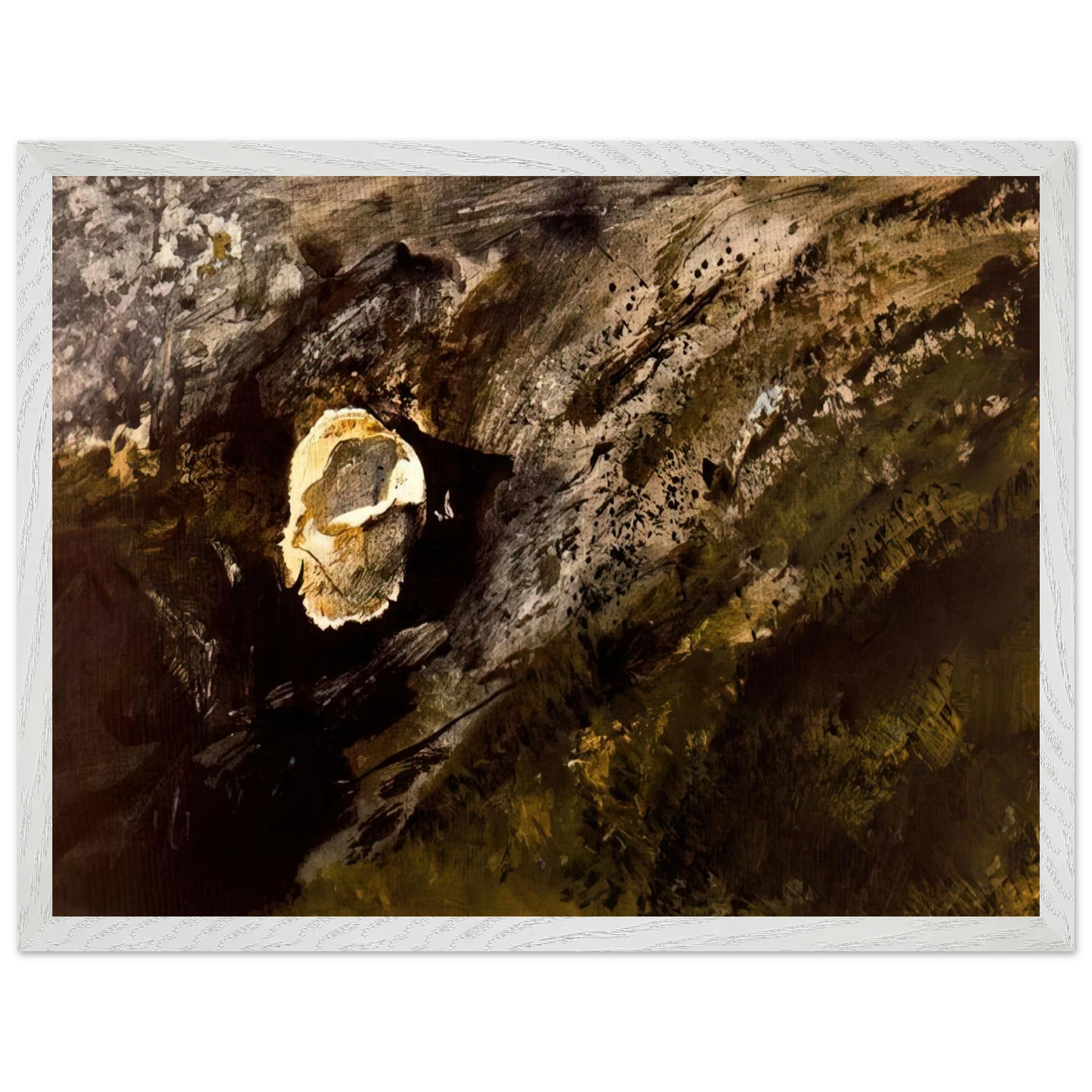 Andrew Wyeth - INLAND SHELL Wall Art - 21x29.7 cm / 8x12" - Premium Wooden Framed Poster With Fine Art Paper - Black frame