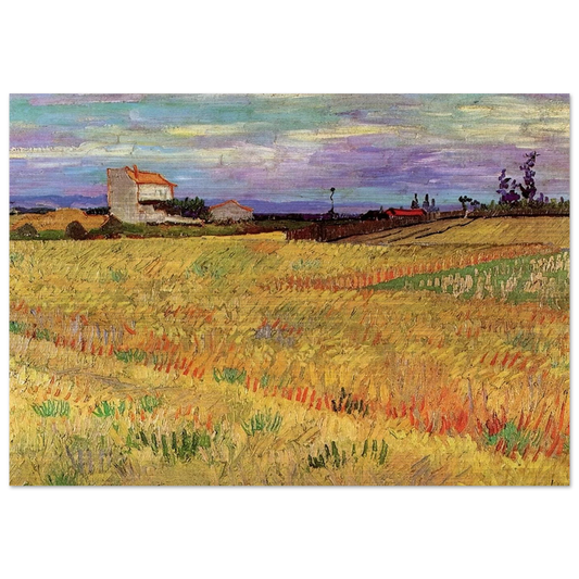 Wheat Field - Vincent van Gogh Brushed Aluminum Print - 70x100 cm / 28x40 inches | Vincent van Gogh Aluminum Print | Vincent van Gogh Prints