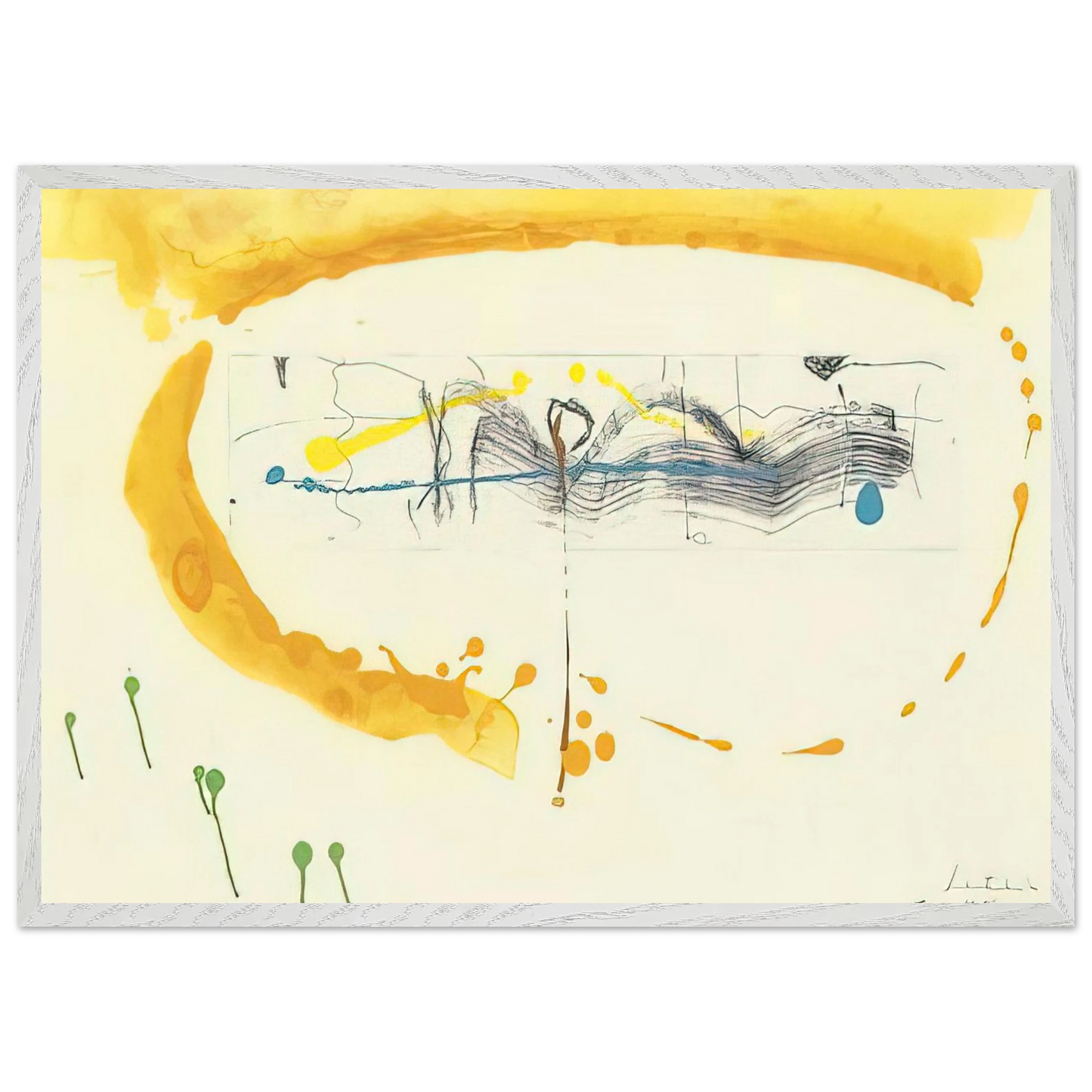 Helen Frankenthaler - Making Music - 2000 Wall art - 60x80 cm / 24x32 inches - Premium Wooden Framed Poster With Fine Art Paper - Wood frame