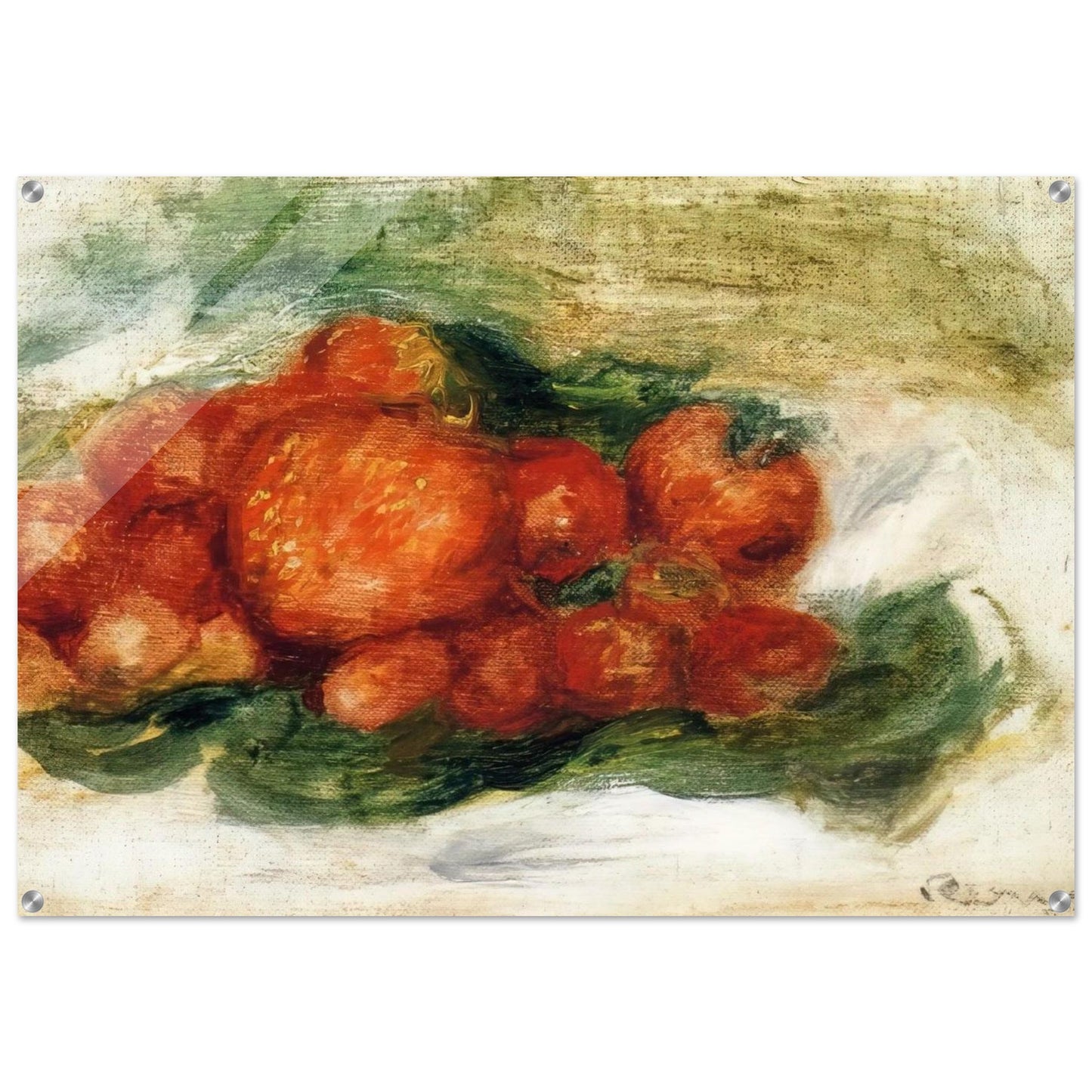 Still Life with Strawberries - Pierre-Auguste Renoir Acrylic Print - 70x100 cm / 28x40″ inches