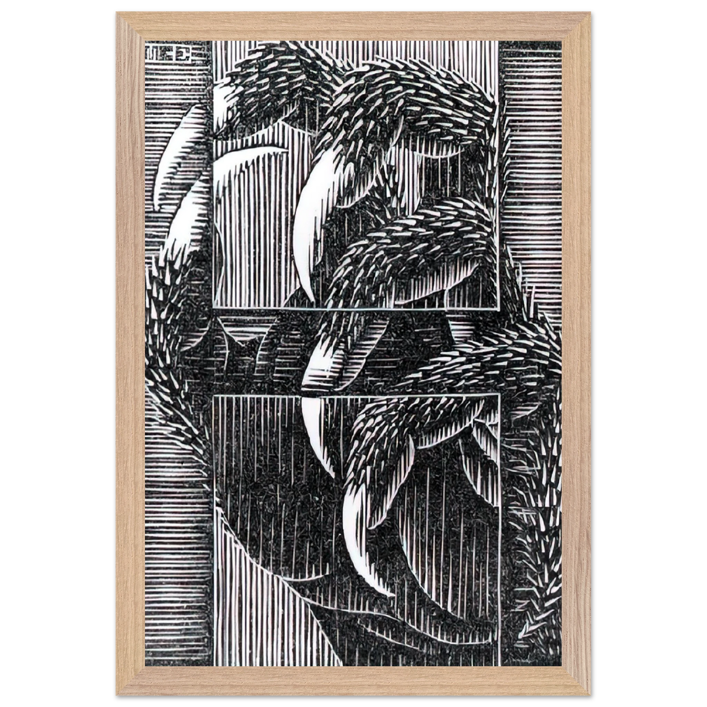 MC Escher - ESCHER (13) Wall Art - 21x29.7 cm / 8x12" - Premium Wooden Framed Poster With Fine Art Paper - Black frame