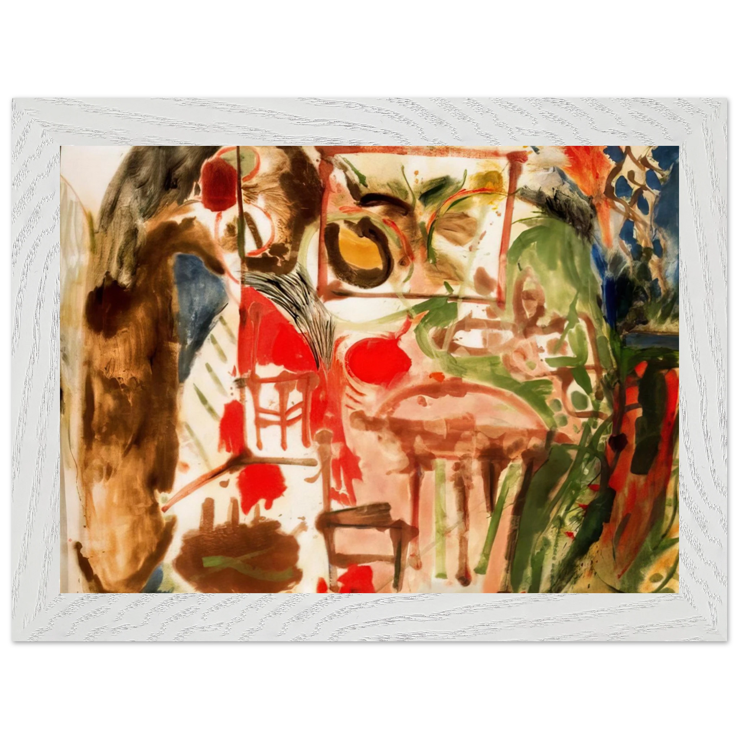 Helen Frankenthaler - Interior - 1957 Wall art - 30x45 cm / 12x18 inches - Premium Wooden Framed Poster With Fine Art Paper - Wood frame