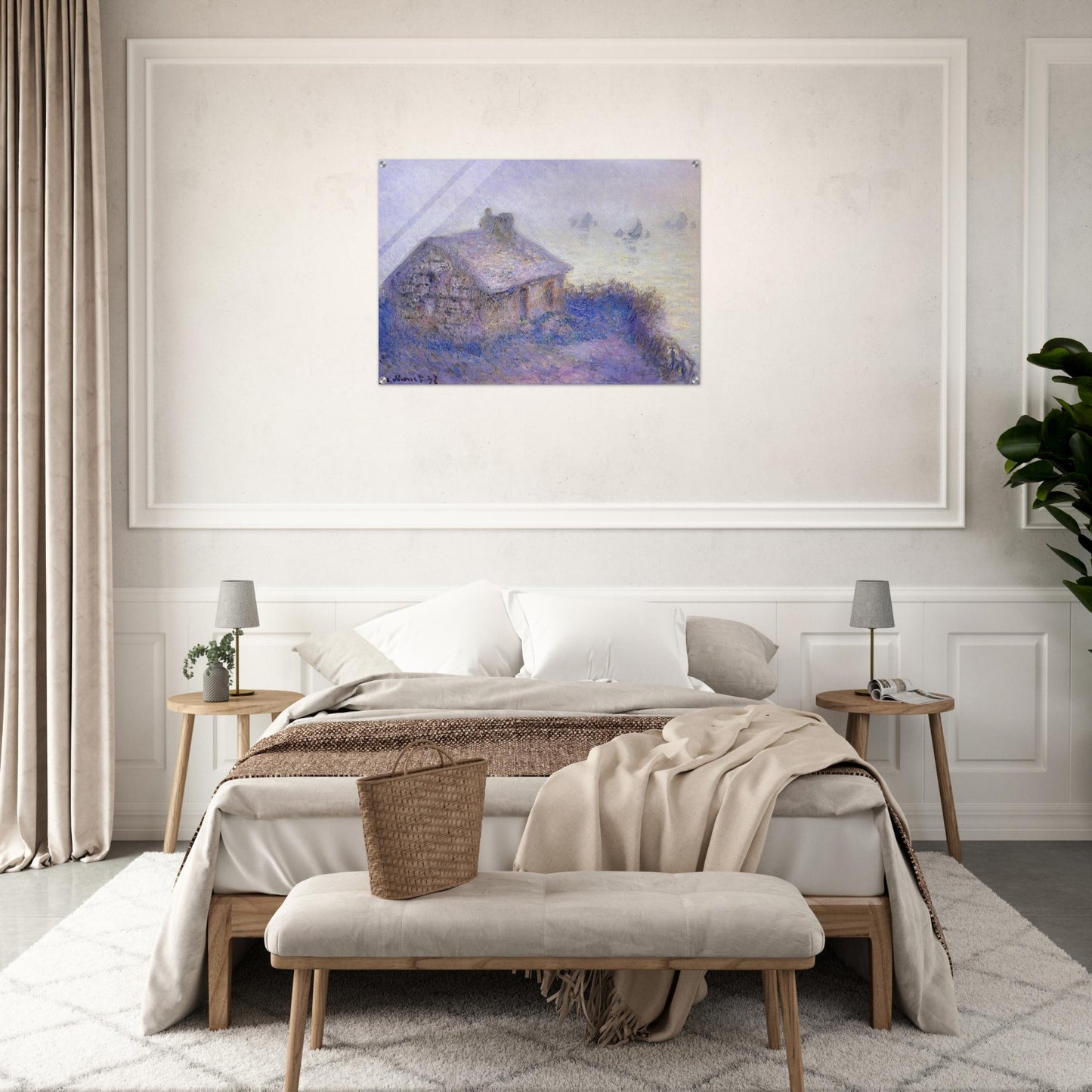 Customs House at Varengeville in the Fog - claude monet Acrylic Print - 70x100 cm / 28x40″ inches