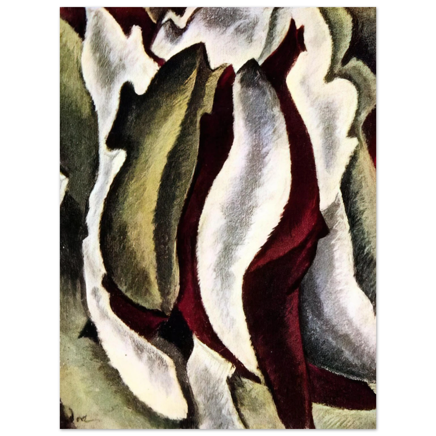Arthur Dove - Based on Leaf Forms and Spaces - 1912  75x100 cm / 30x40inches Fine Art Poster