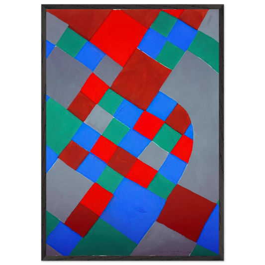 WORD POETRY POETRY OF COLORS - Sonia Delaunay 70x100 cm / 28x40 inches Framed Art Print – Black Wooden Frame