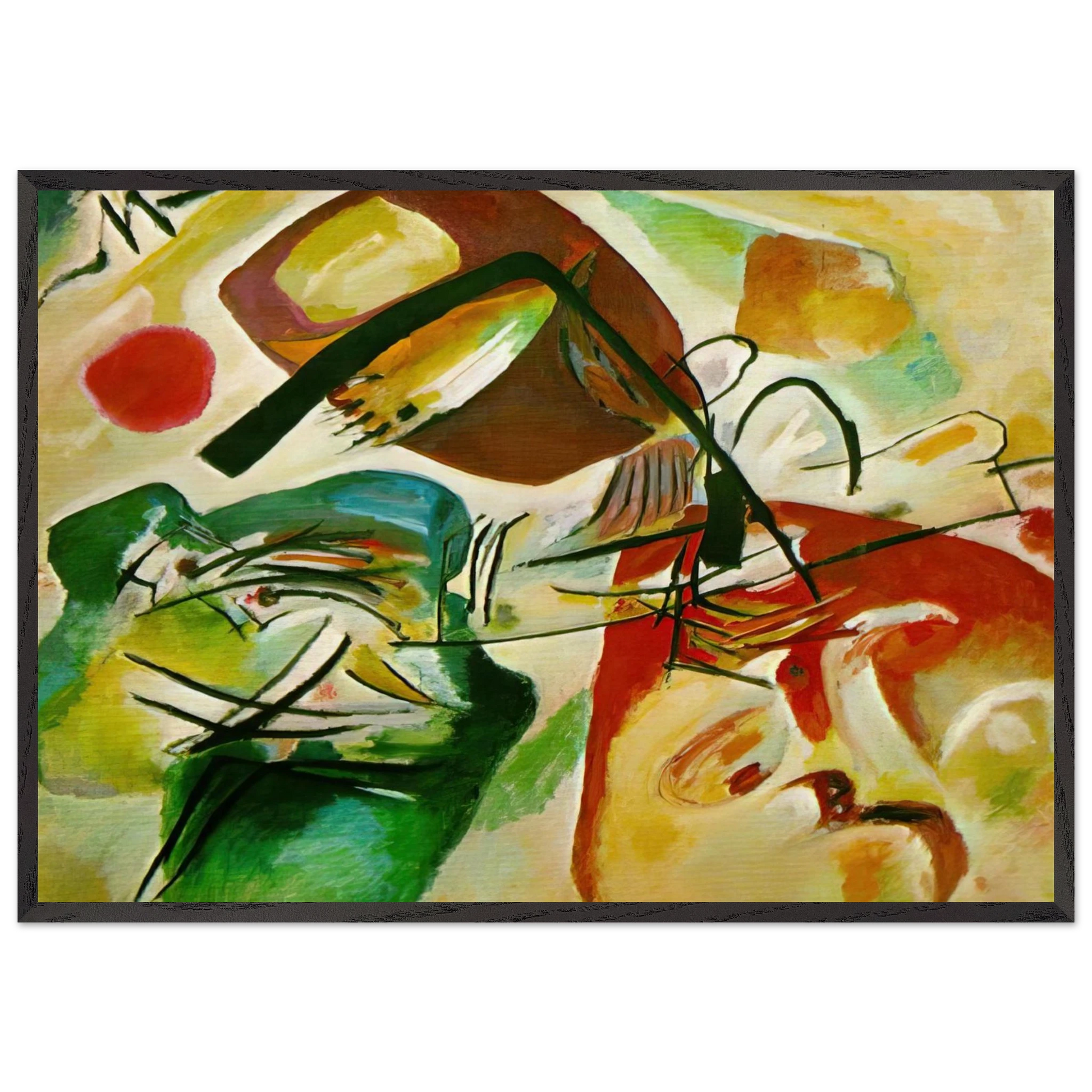 PICTURE WITH A BLACK ARCH 1912 - Wassily Kandinsky Framed Art Print – Black Wooden Frame - Default Title - -Framed Art Print