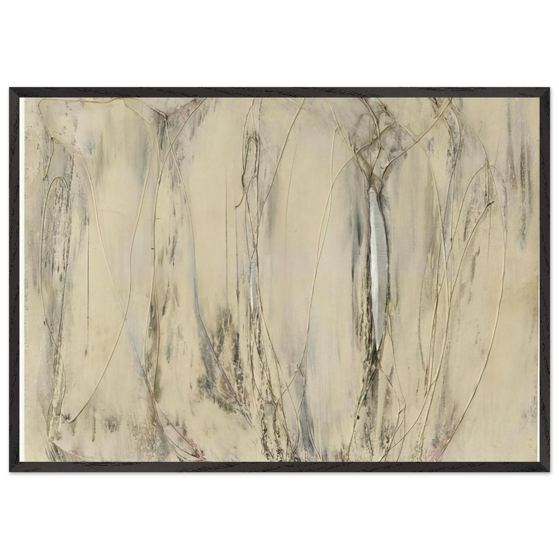 Composition - 1958 N3 - Enrico Castellani Framed Art Print – Black Wooden Frame - Default Title - -Framed Art Print