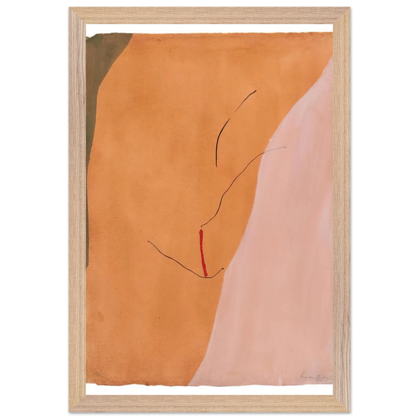 Helen Frankenthaler - Sanguine Mood - 1971 Wall art - 45x60 cm / 18x24 inches - Premium Wooden Framed Poster With Fine Art Paper - White frame