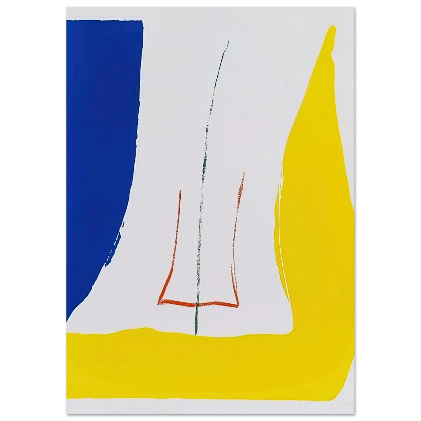 Helen Frankenthaler - Sun Corner - 1968 Wall art - 15x20 cm / 6x8 inches - Premium Wooden Framed Poster With Fine Art Paper - White frame