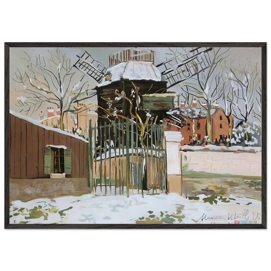 MOULIN DE LA GALETTE 2 - Maurice Utrillo 70x100 cm / 28x40 inches Framed Art Print – Black Wooden Frame