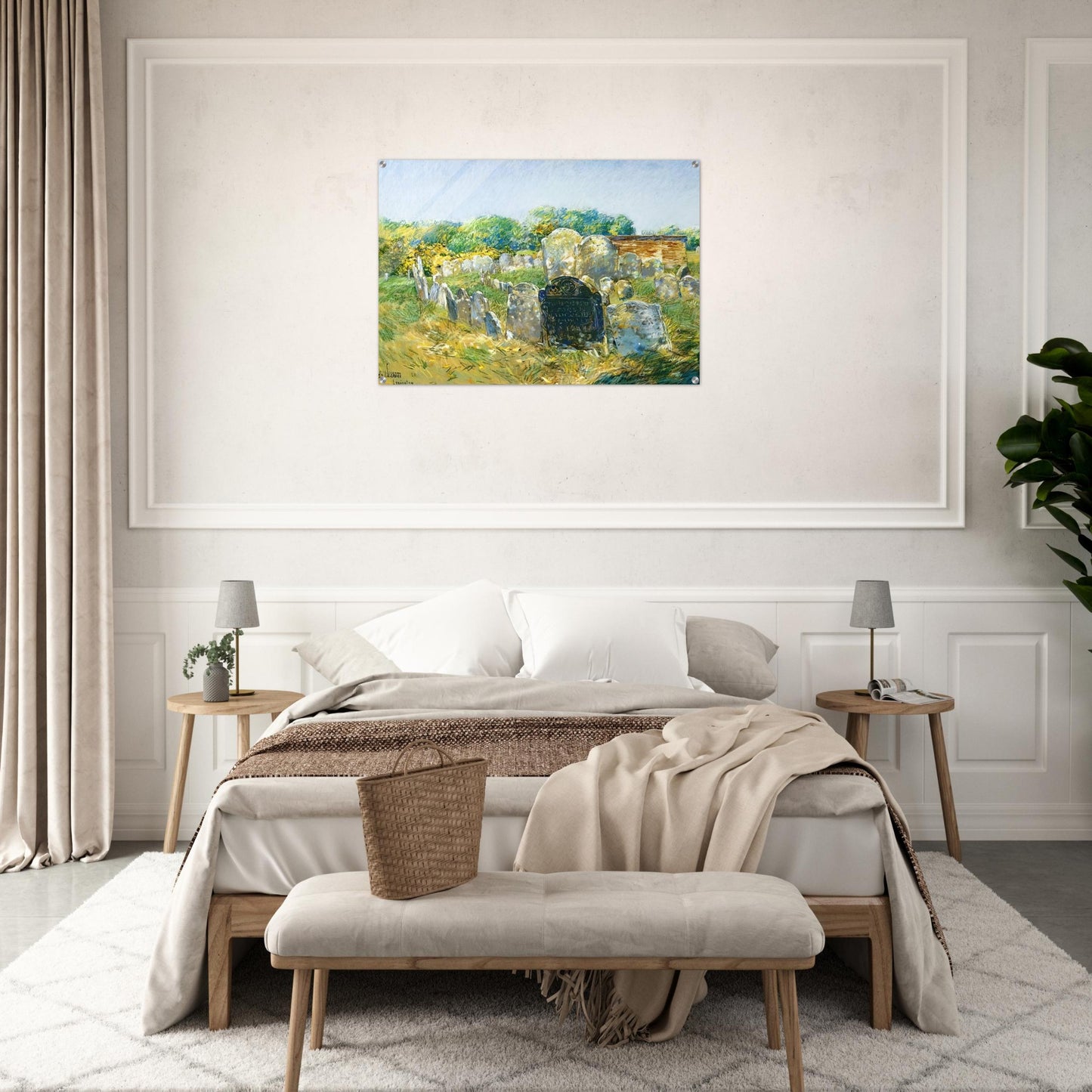 Colonial Graveyard at Lexington - Childe Hassam Acrylic Print - 70x100 cm / 28x40″ inches