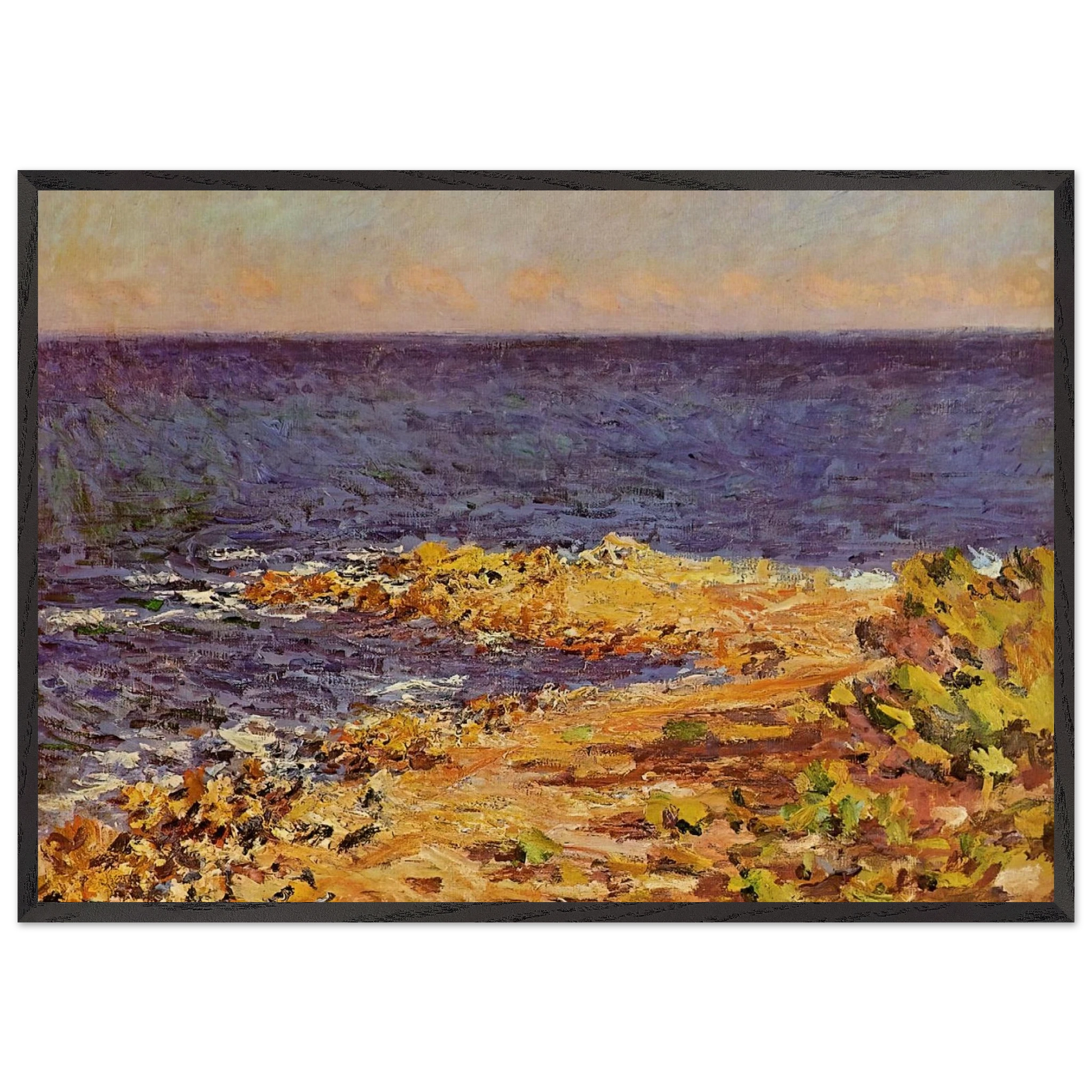 The Big Blue Mediterranean at Antibes - claude monet Framed Art Print – Black Wooden Frame - Default Title - -Framed Art Print