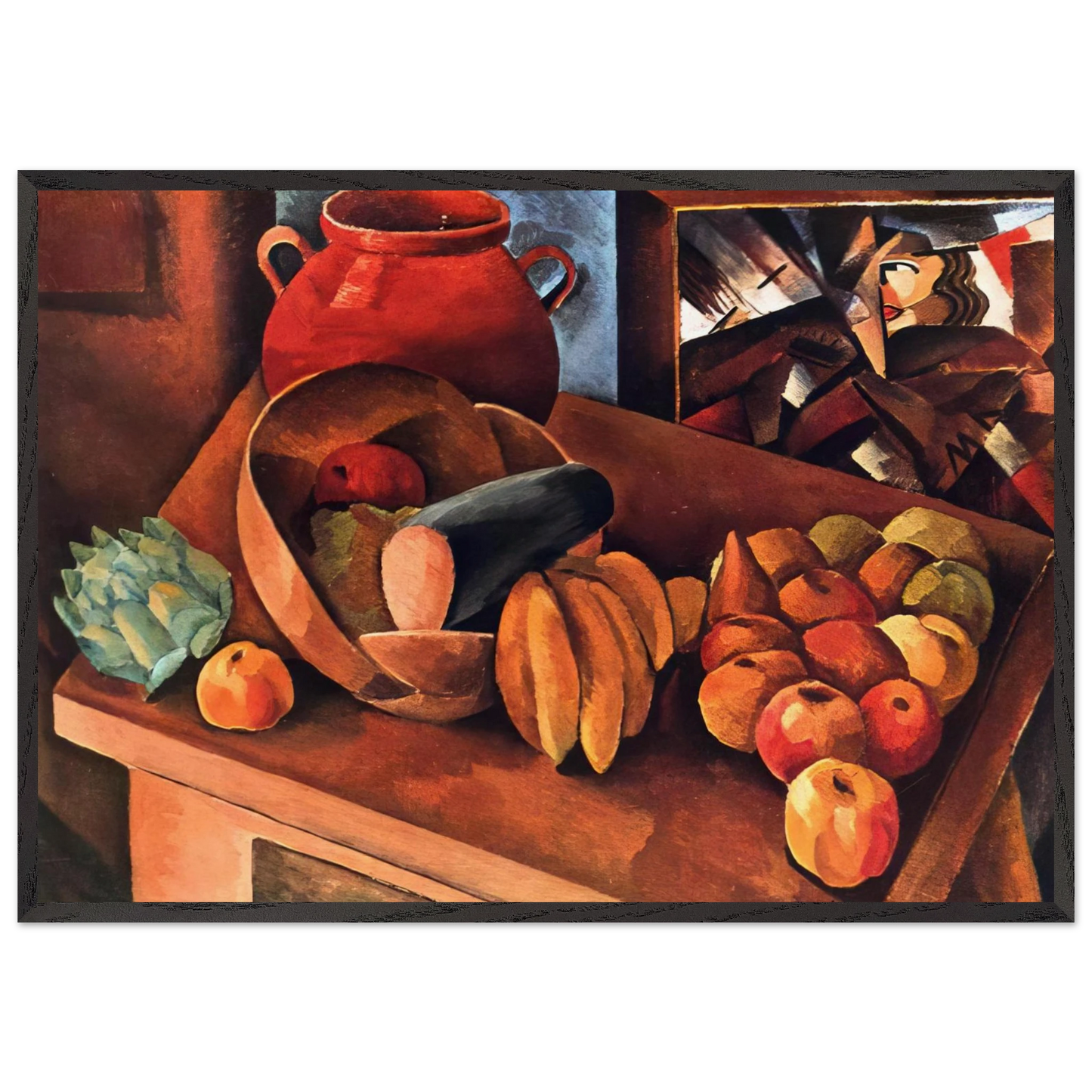 STILL LIFE WITH FRUIT 1913 - Moise Kisling Framed Art Print – Black Wooden Frame - Default Title - -Framed Art Print