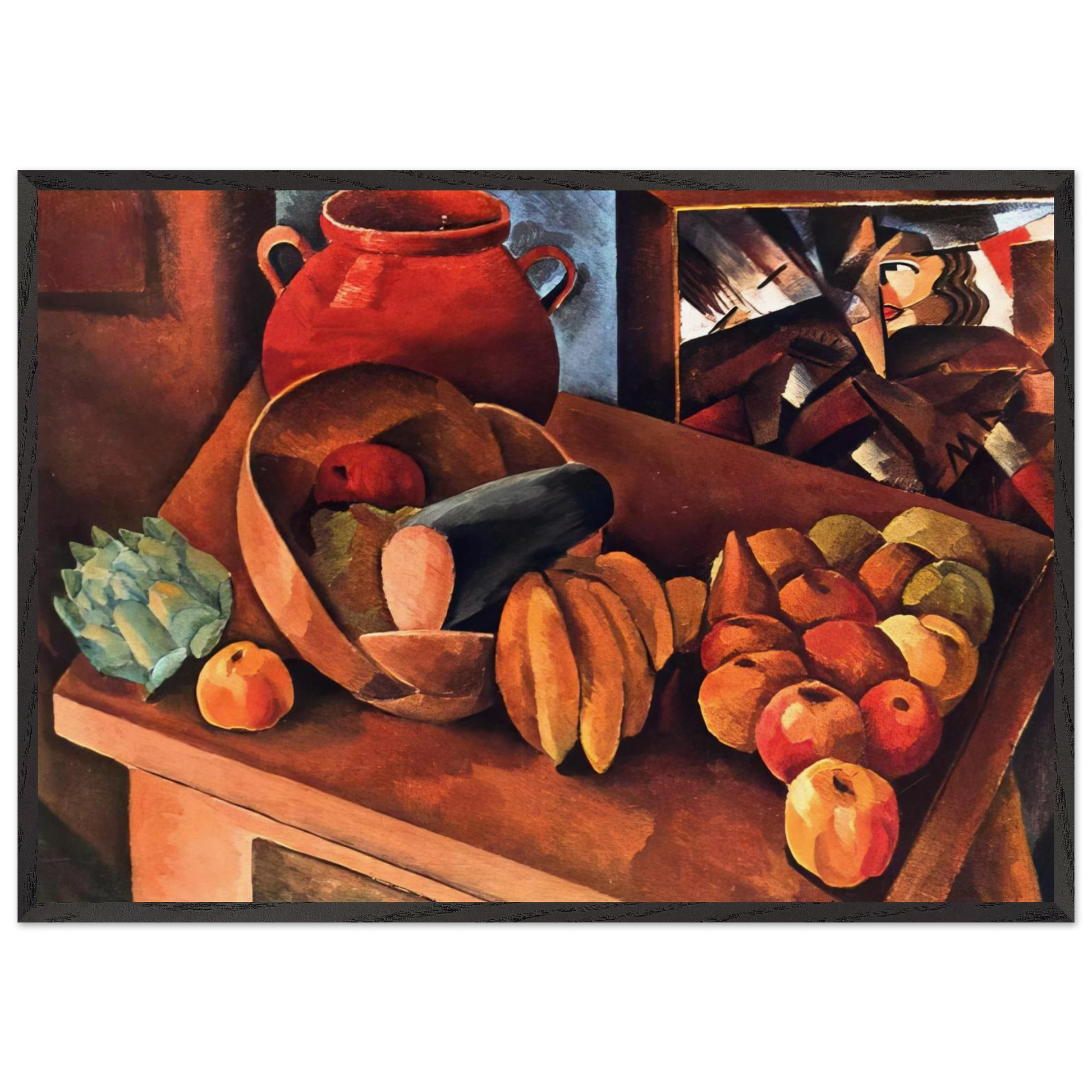 STILL LIFE WITH FRUIT 1913 - Moise Kisling Framed Art Print – Black Wooden Frame - Default Title - -Framed Art Print
