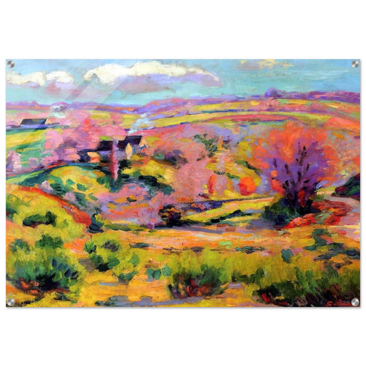 Landscape of Creuse at spring - Fauvism - Armand Guillaumin Acrylic Print - 70x100 cm / 28x40″ inches | Armand Guillaumin Wall Art | Armand Guillaumin Prints