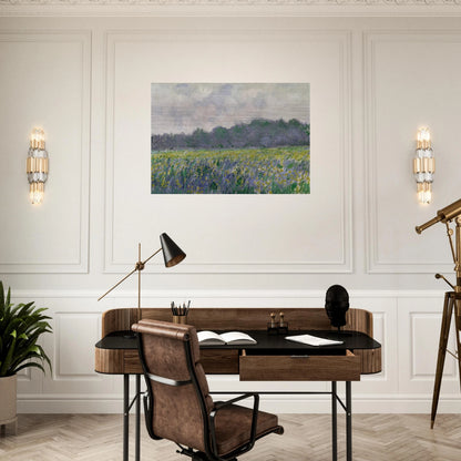 Field of Yellow Irises at Giverny - claude monet Brushed Aluminum Print - 70x100 cm / 28x40 inches | claude monet Aluminum Print | claude monet Prints