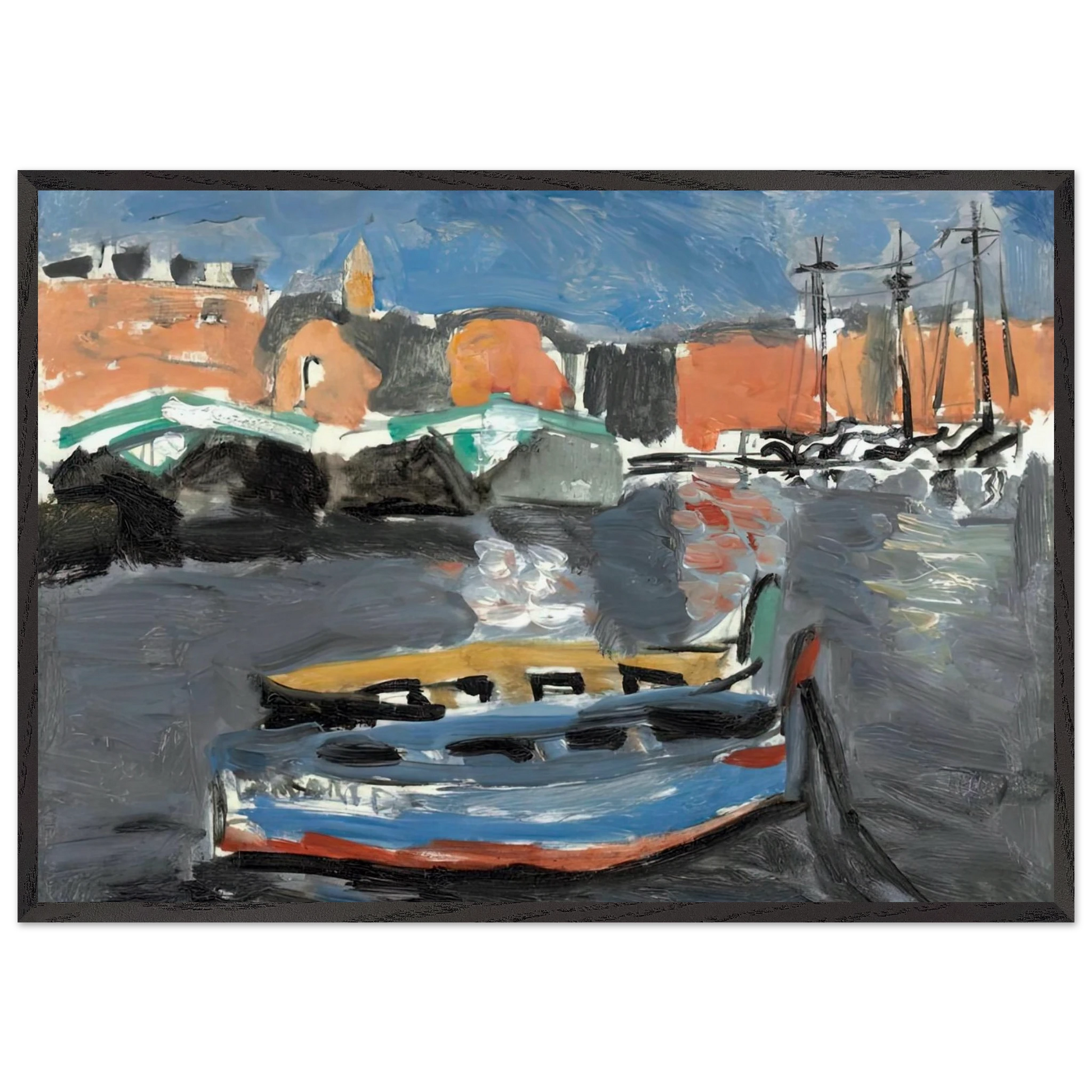 PORT DE MARSEILLE 1917 - Henri Matisse Framed Art Print – Black Wooden Frame - Default Title - -Framed Art Print