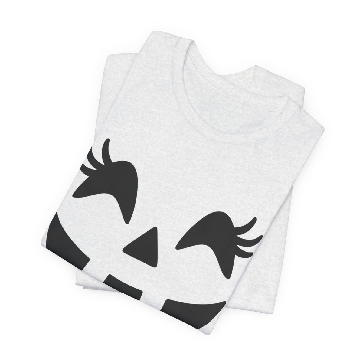 Jack O Lantern Face Pumpkin Eyelashes Halloween Women Girls T-Shirt