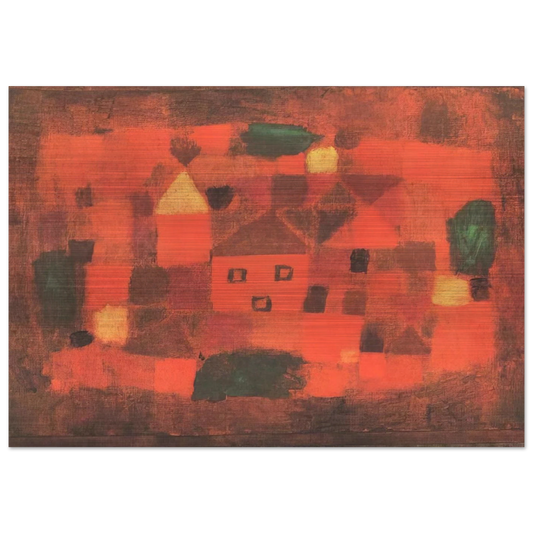 LANDSCAPE WITH SUNSET 1923 - Paul Klee Brushed Aluminum Print - 70x100 cm / 28x40 inches | Paul Klee Aluminum Print | Paul Klee Prints