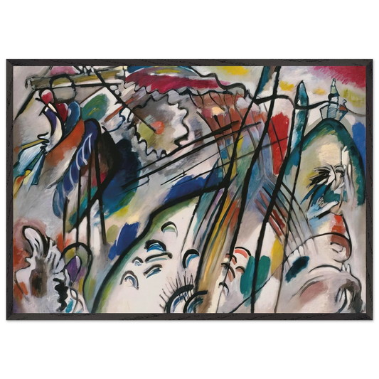 IMPROVISATION 28 SECOND VERSION 1912 - Wassily Kandinsky 70x100 cm / 28x40 inches Framed Art Print – Black Wooden Frame