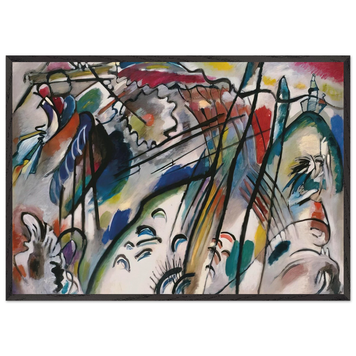 IMPROVISATION 28 SECOND VERSION 1912 - Wassily Kandinsky 70x100 cm / 28x40 inches Framed Art Print – Black Wooden Frame