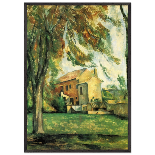 The pond of the Jas de Bouffan - Paul Cezanne 70x100 cm / 28x40 inches Framed Art Print – Black Wooden Frame