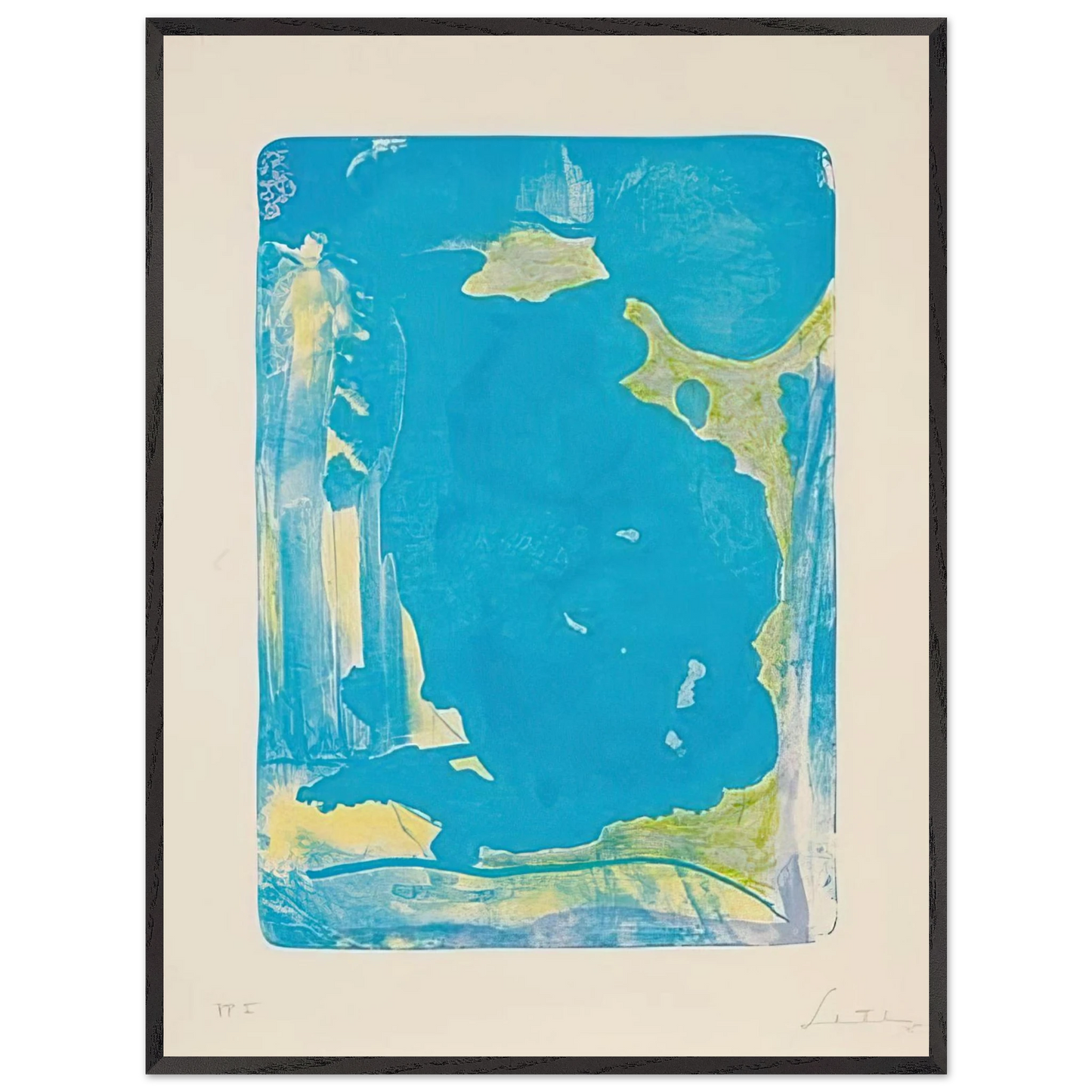 Helen Frankenthaler - Reflections IV - 1995 Wall art - 30x40 cm / 12x16 Inches - Premium Wooden Framed Poster With Fine Art Paper - White frame
