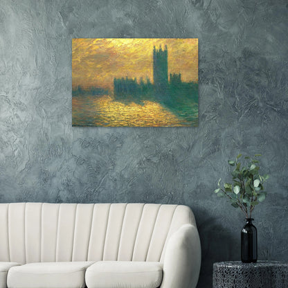 Houses of Parliament - claude monet Brushed Aluminum Print - 70x100 cm / 28x40 inches | claude monet Aluminum Print | claude monet Prints