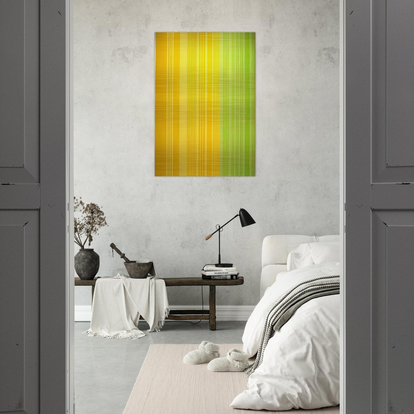Lime-Lemon - 1970 - Gene Davis Brushed Aluminum Print - 70x100 cm / 28x40 inches | Gene Davis Aluminum Print | Gene Davis Prints