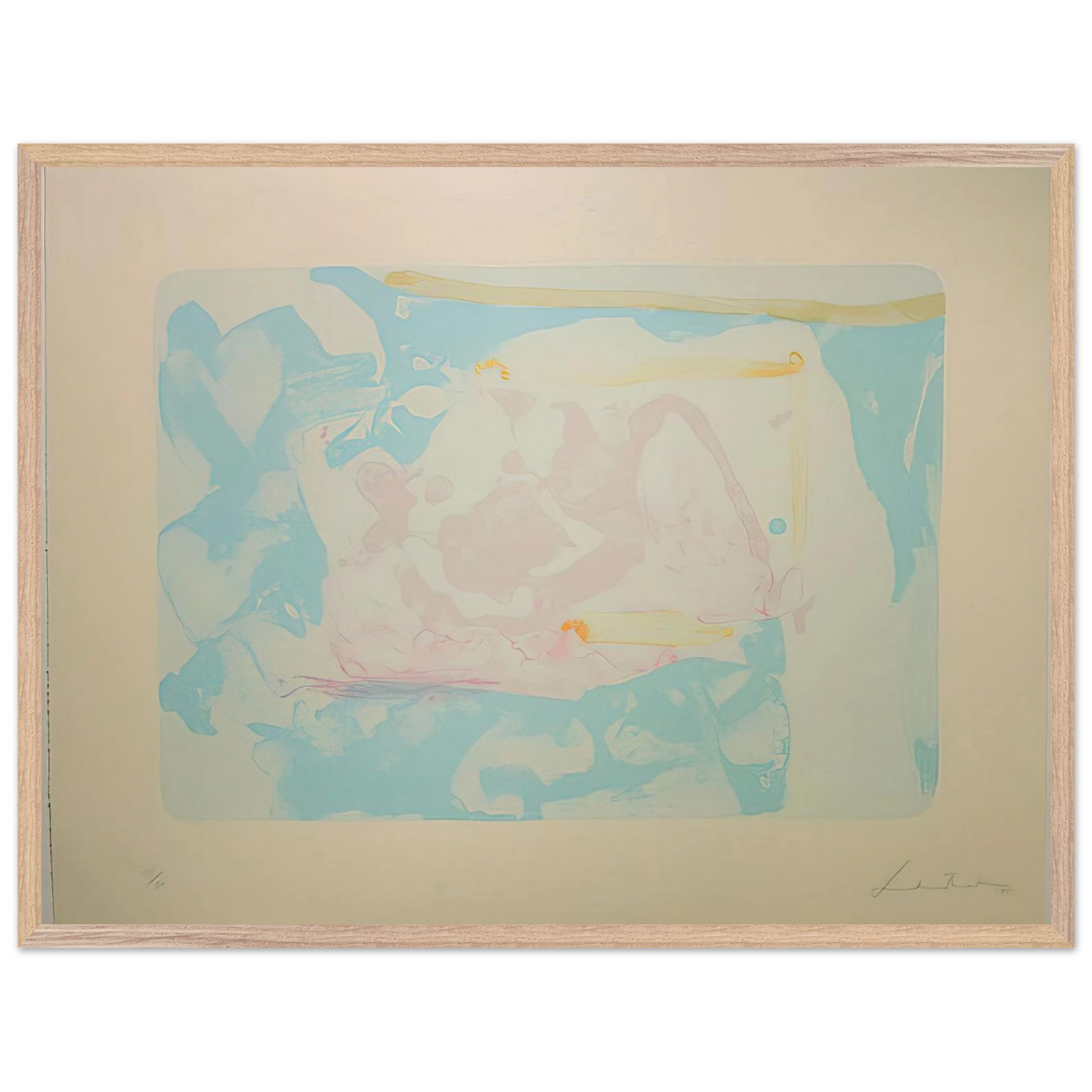 Helen Frankenthaler - Reflections III - 1995 Wall art - A3 (29.7 x 42  cm) - Premium Wooden Framed Poster With Fine Art Paper - White frame