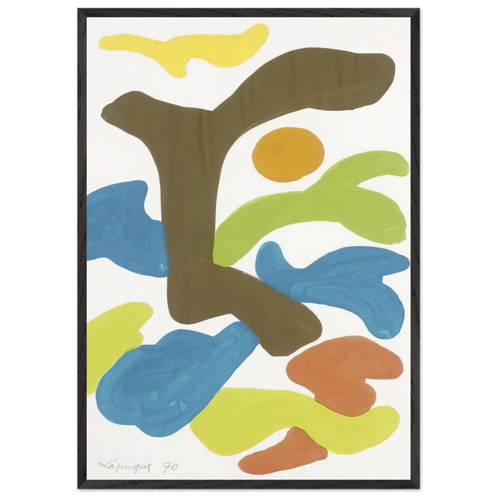 Le premier jour - 1970 - Charles Lapicque 70x100 cm / 28x40 inches Framed Art Print – Black Wooden Frame