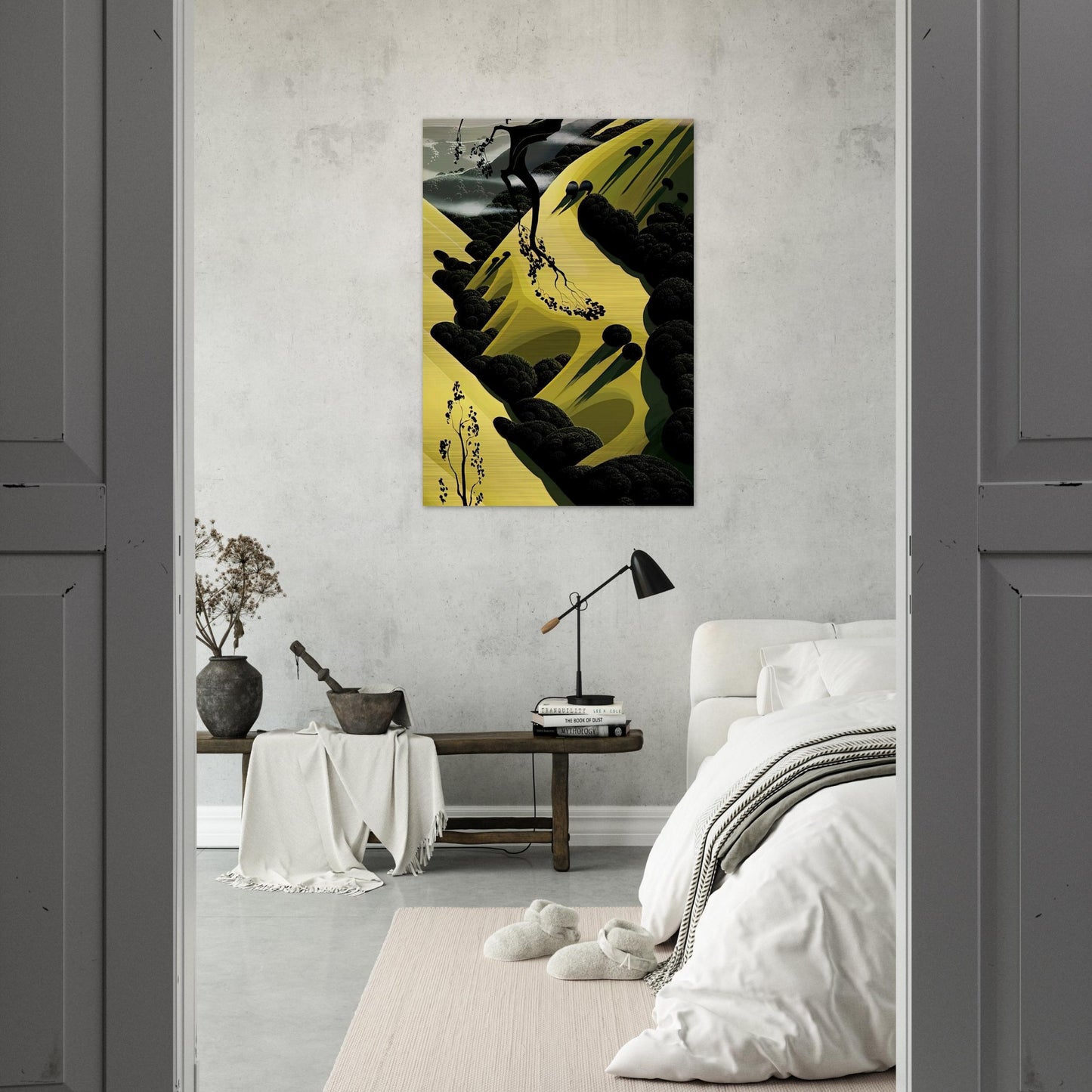 High Country Valley - Eyvind Earle Brushed Aluminum Print - 70x100 cm / 28x40 inches | Eyvind Earle Aluminum Print | Eyvind Earle Prints