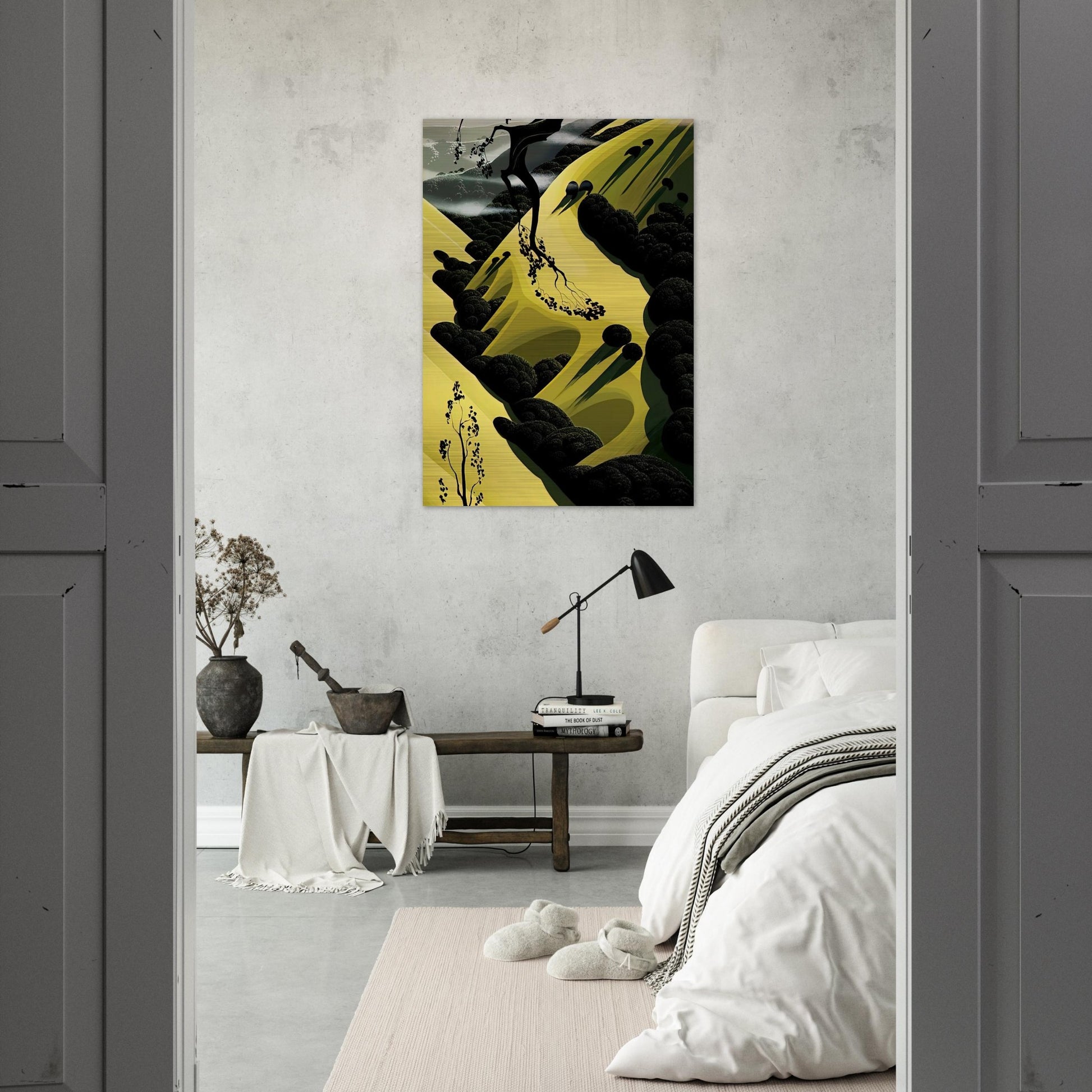 High Country Valley - Eyvind Earle Brushed Aluminum Print - 70x100 cm / 28x40 inches | Eyvind Earle Aluminum Print | Eyvind Earle Prints
