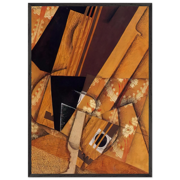 GUITAR AND GLASS 1914 - Juan Gris 70x100 cm / 28x40 inches Framed Art Print – Black Wooden Frame