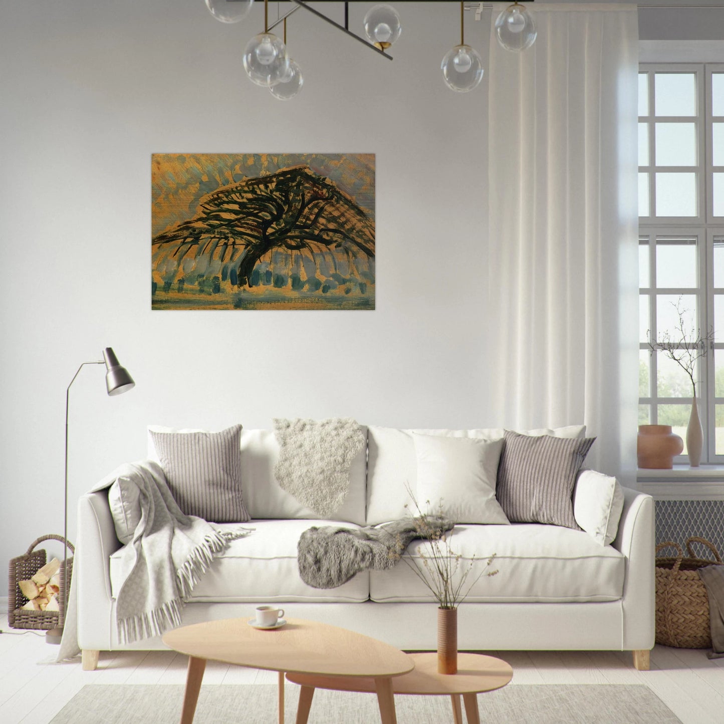 Study for Blue Apple Tree Series - Piet Mondrian Brushed Aluminum Print - 70x100 cm / 28x40 inches | Piet Mondrian Aluminum Print | Piet Mondrian Prints