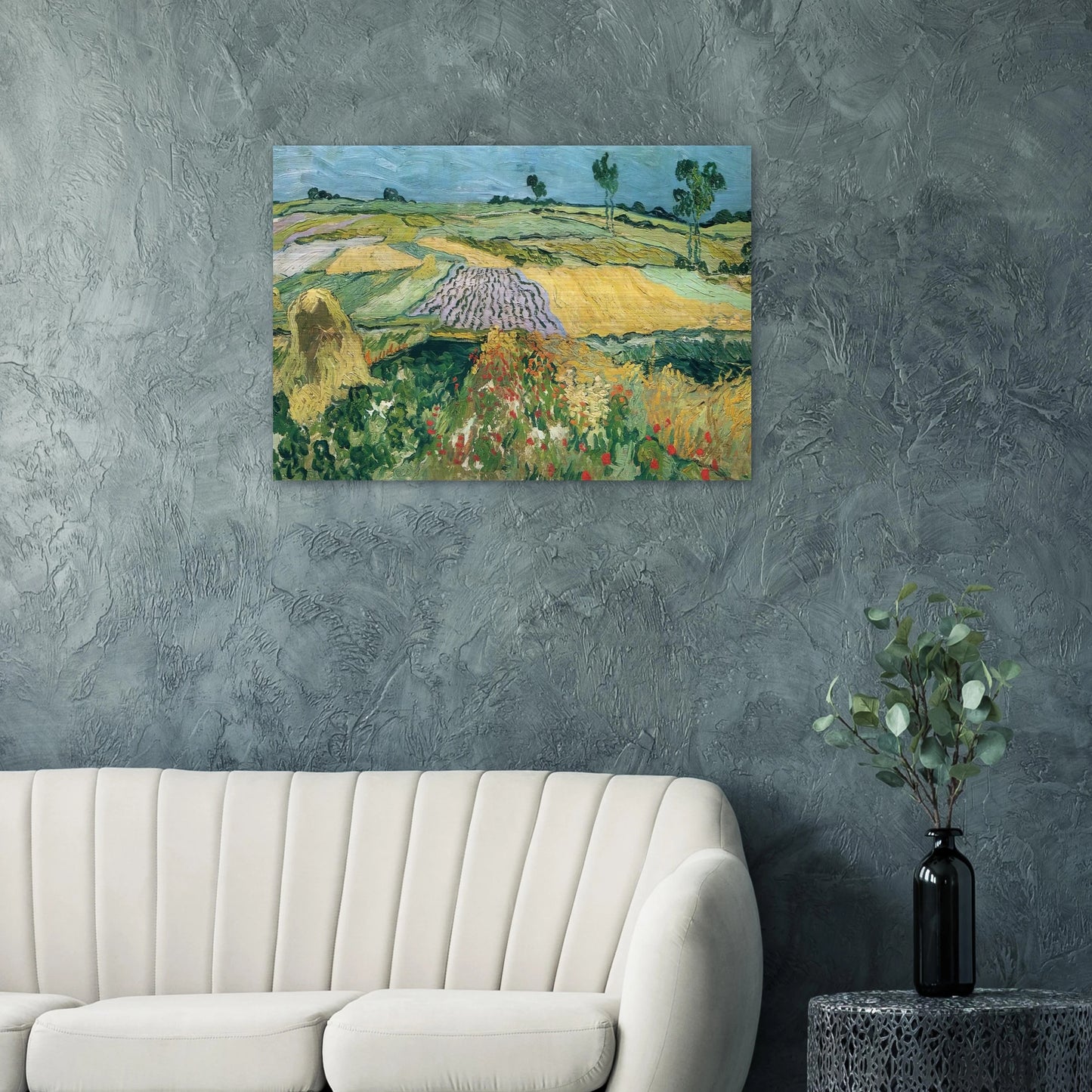 Wheatfields - Vincent van Gogh Brushed Aluminum Print - 70x100 cm / 28x40 inches | Vincent van Gogh Aluminum Print | Vincent van Gogh Prints