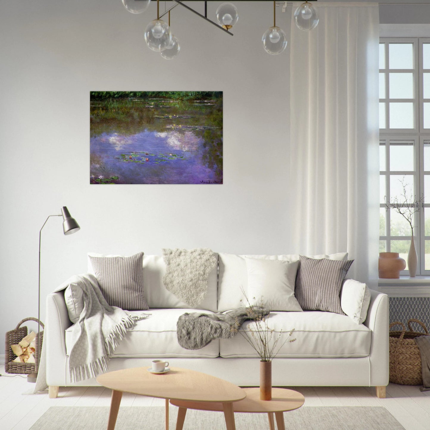 Water Lilies, The Clouds - claude monet Brushed Aluminum Print - 70x100 cm / 28x40 inches | claude monet Aluminum Print | claude monet Prints