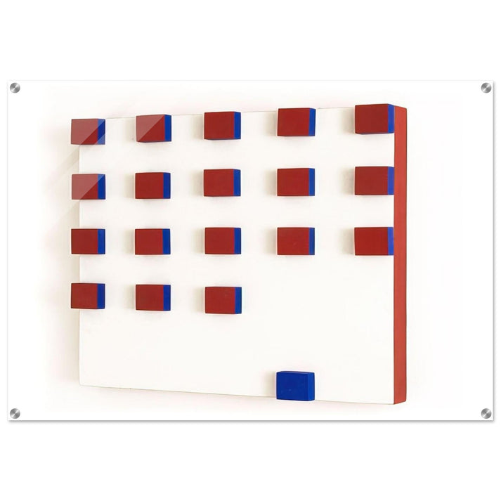 Relief in Red and Blue - 1956 - Lygia Pape Acrylic Print - 70x100 cm / 28x40″ inches