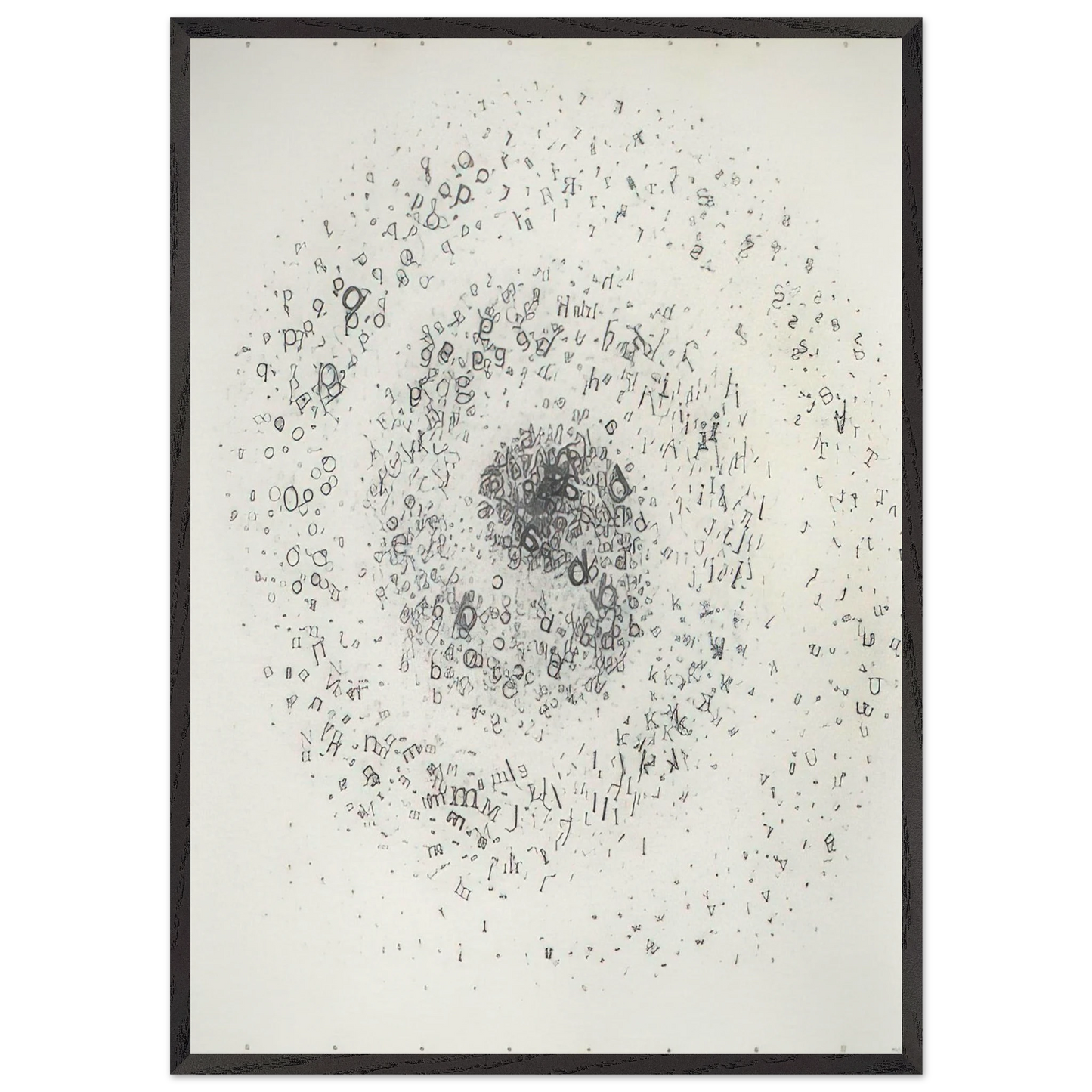 Untitled From the series Graphic Objects - 1972 - Mira Schendel Framed Art Print – Black Wooden Frame - Default Title - -Framed Art Print