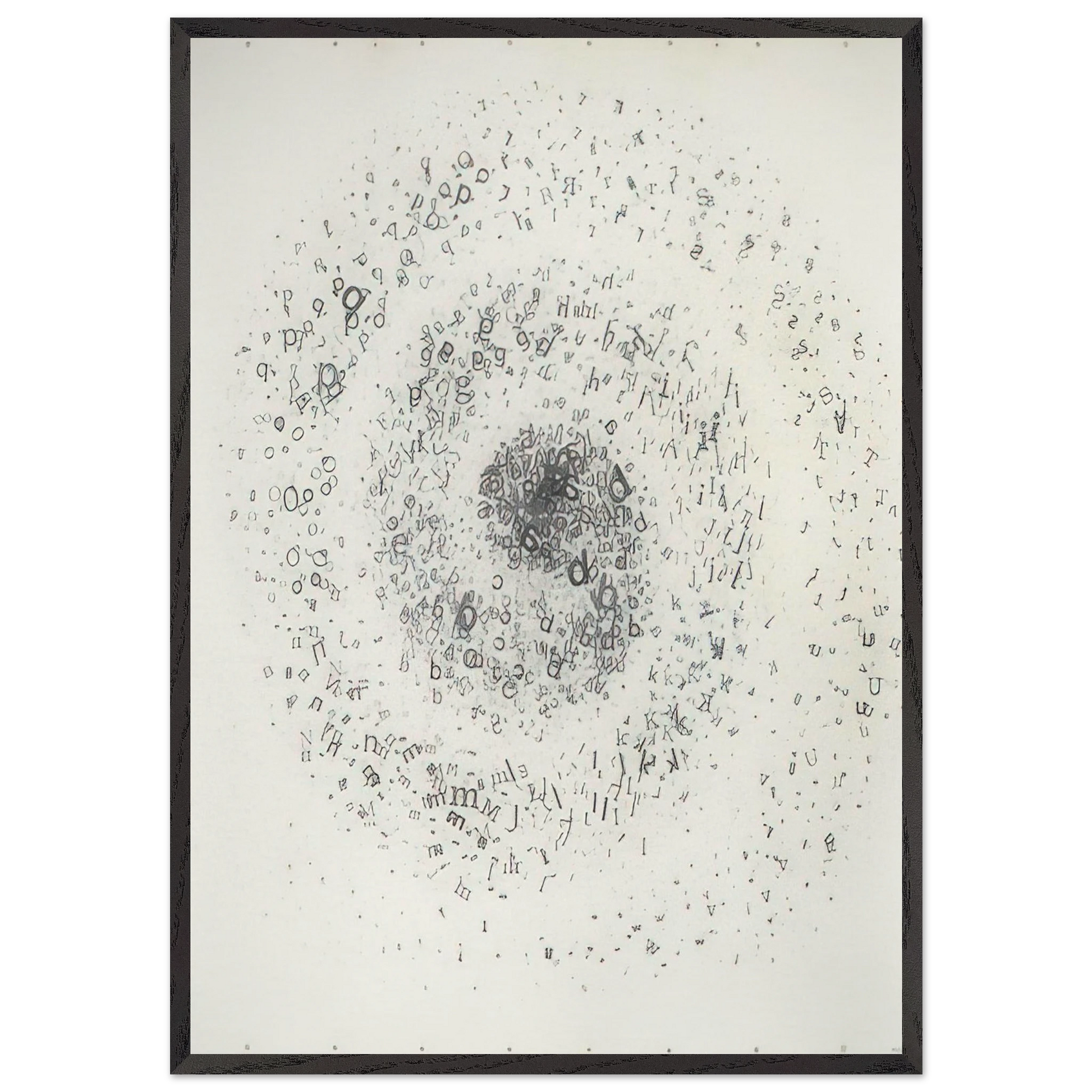 Untitled From the series Graphic Objects - 1972 - Mira Schendel Framed Art Print – Black Wooden Frame - Default Title - -Framed Art Print