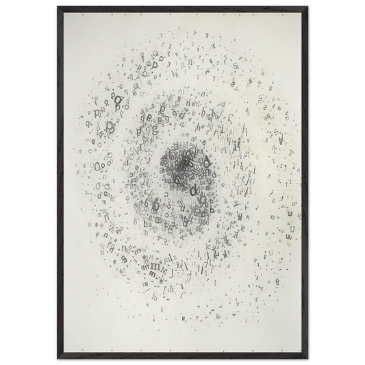 Untitled From the series Graphic Objects - 1972 - Mira Schendel Framed Art Print – Black Wooden Frame - Default Title - -Framed Art Print