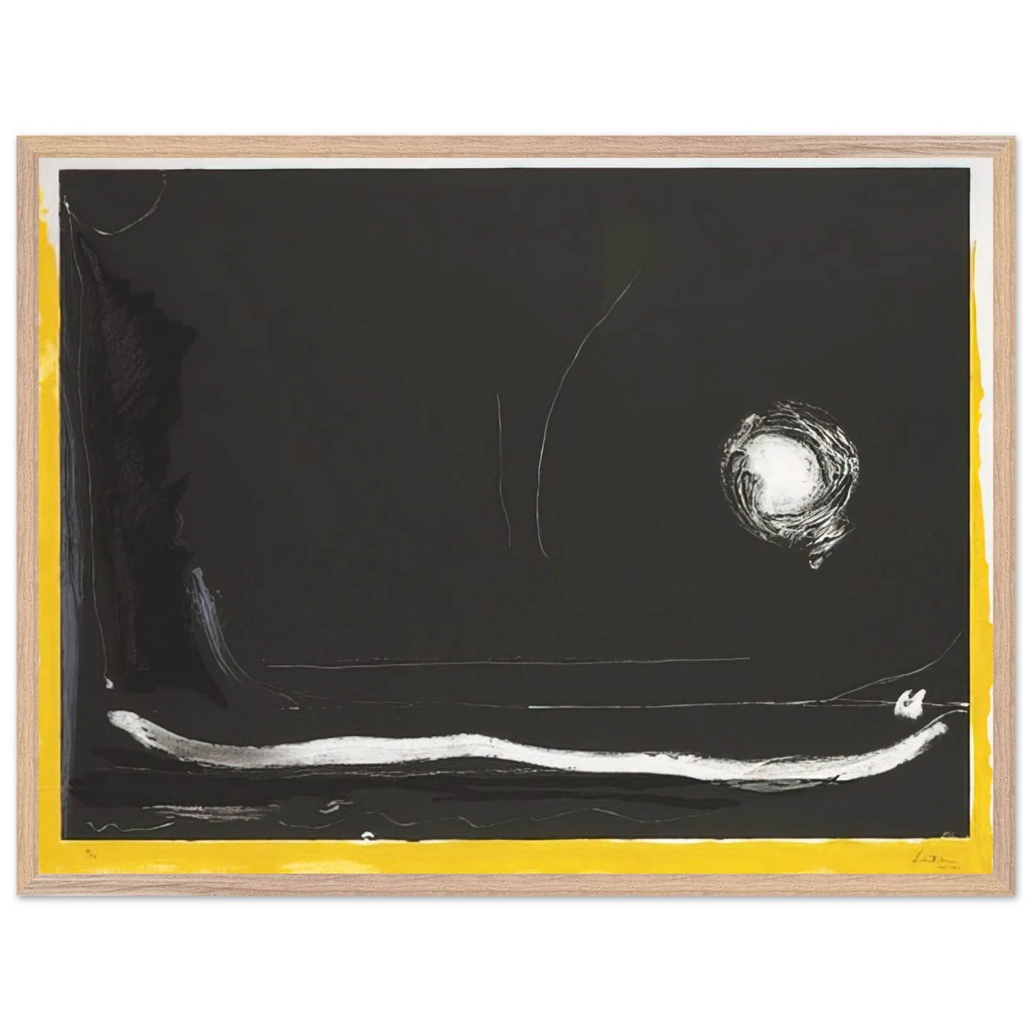 Helen Frankenthaler - Yellow Jack - 1985 Wall art - 40x50 cm / 16x20 Inches - Premium Wooden Framed Poster With Fine Art Paper - White frame