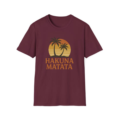 Hakuna Matata Maglietta Grafica Retro, Maglietta Positiva Senza Pensieri, T-Shirt Ispirata agli Anni '90, Top con Citazione di Buonumore, Regalo Unisex