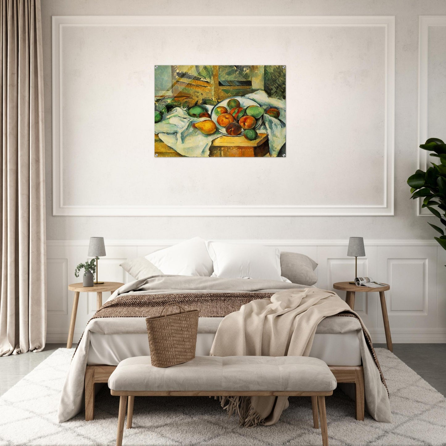 Table, Napkin and Fruit - Paul Cézanne Acrylic Print - 70x100 cm / 28x40″ inches