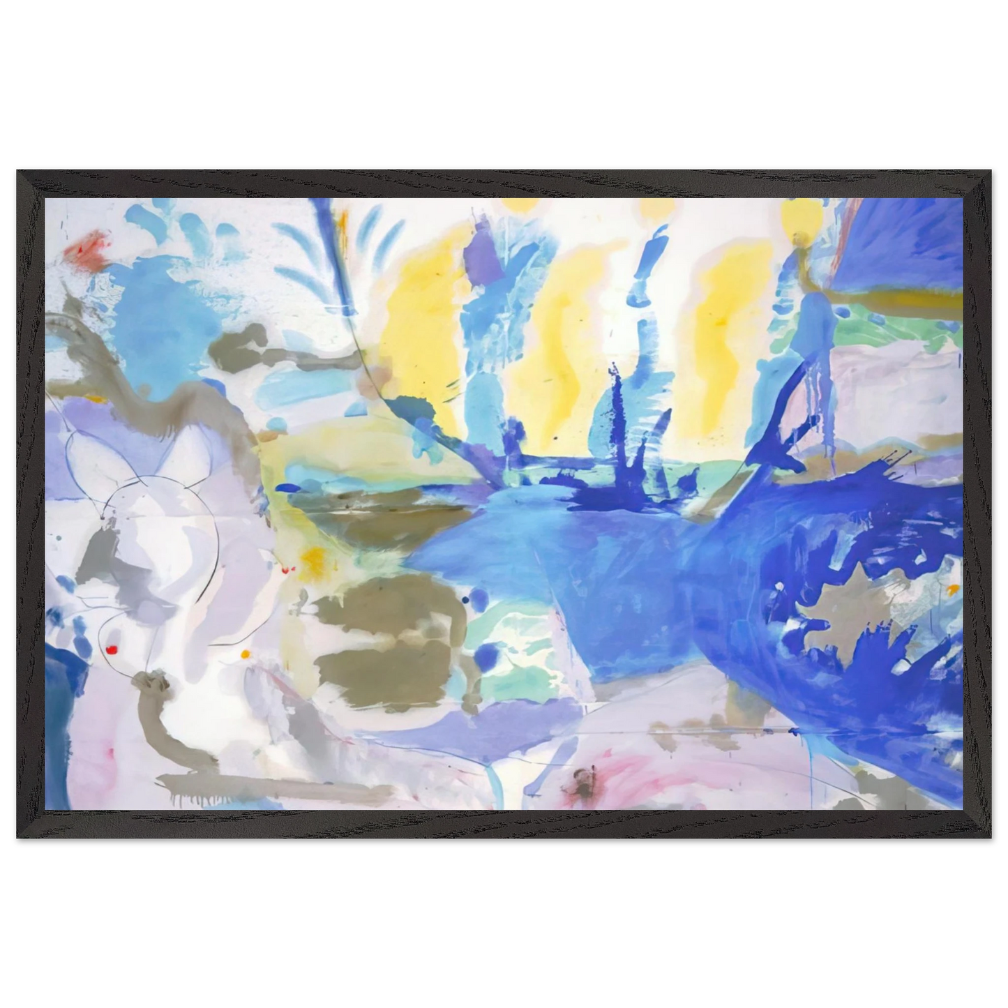 Helen Frankenthaler - Basque Beach - 1958 Wall art - 27x35 cm / 11x14 inches - Premium Wooden Framed Poster With Fine Art Paper - White frame