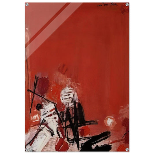 COMPOSITION ROUGE - Chu teh Chun Acrylic Print - 70x100 cm / 28x40″ inches
