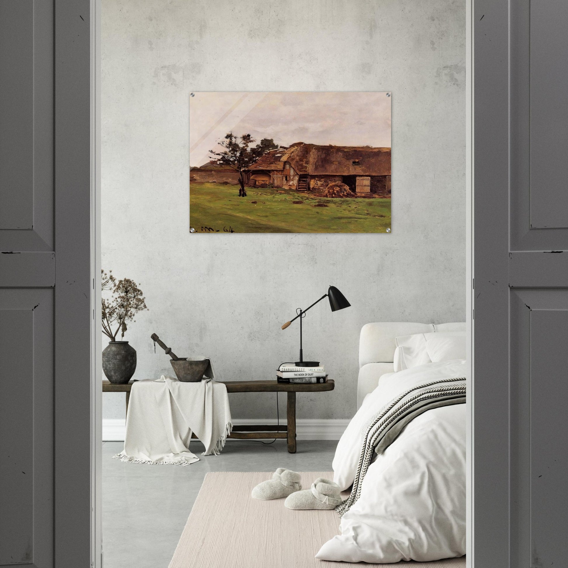 Farm near Honfleur - claude monet Acrylic Print - 70x100 cm / 28x40″ inches