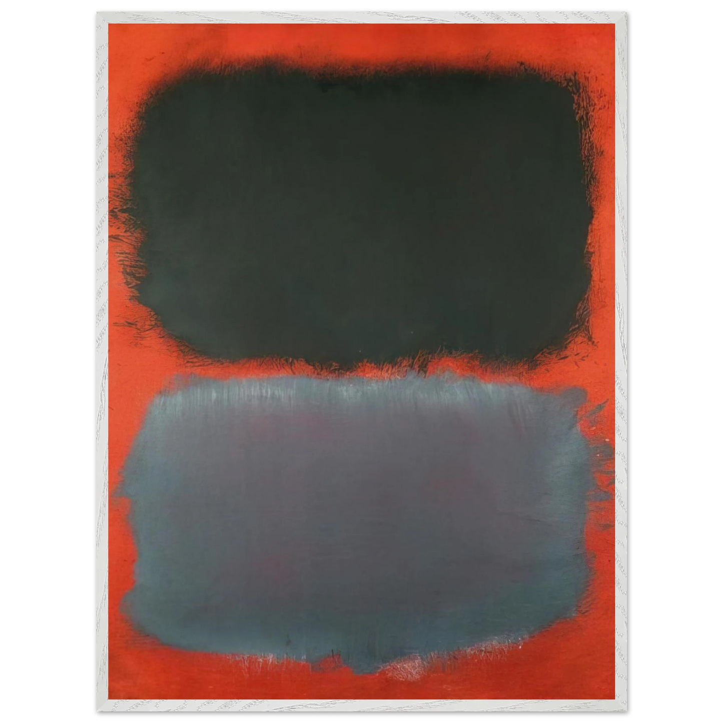 Mark Rothko - Untitled Gray, Gray on Red - 1968 Wall Art - 30x40 cm / 12x16 inches - Premium Wooden Framed Poster With Fine Art Paper - Wood frame