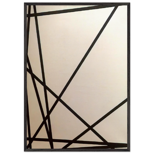 10 lignes au hasard - 1975 - Francois Morellet Framed Art Print – Black Wooden Frame - Default Title - -Framed Art Print